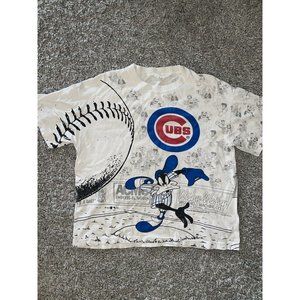 Vintage 90s 1996 Looney Tunes MLB Chicago Cubs Baseball T-shirt All Over Print